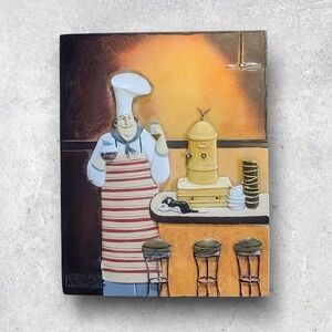 Vintage Jennifer Garant Signed Luigi With Latte 3D Resin Wall Art